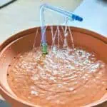 Blumentopfdusche Blumentopfdusche im Betrieb