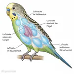 Luftsäcke des Wellensittichs